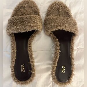 Zara furry kitten heels